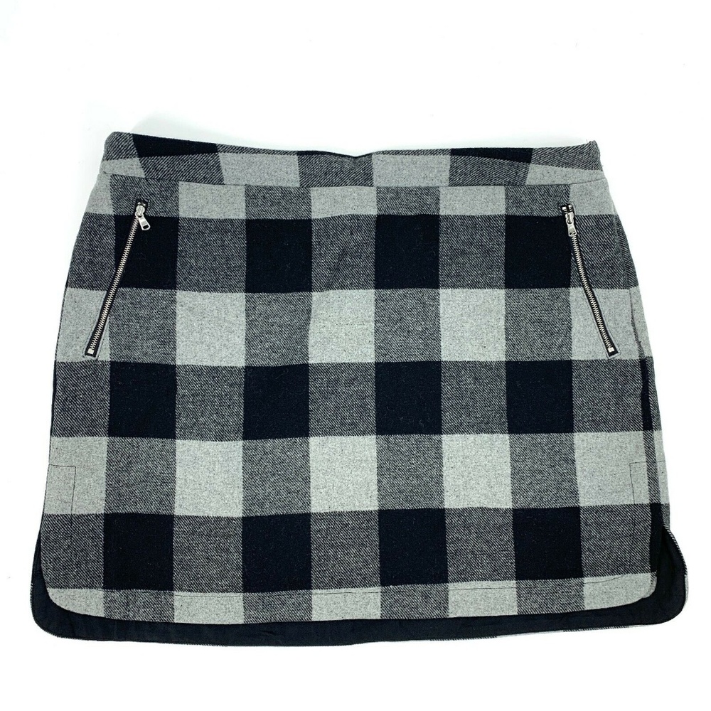 a.n.a. A New Approach Gray Plaid Wool Mini Skirt
